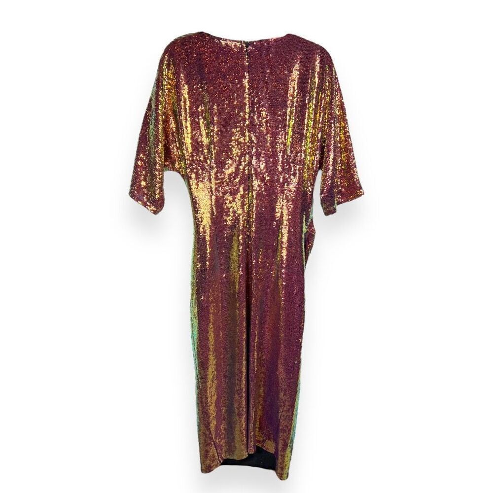 Lapointe Sequin Ruched Column Midi Dress Half Sle… - image 4